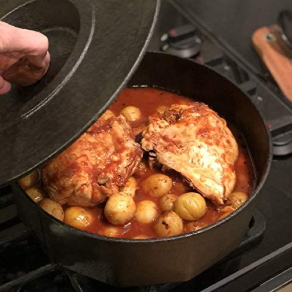 Outset Cast Iron Multi-Purpose Pot, Tortilla and Pancake Warmer with Lid 3 Quart - Picture 4 of 9